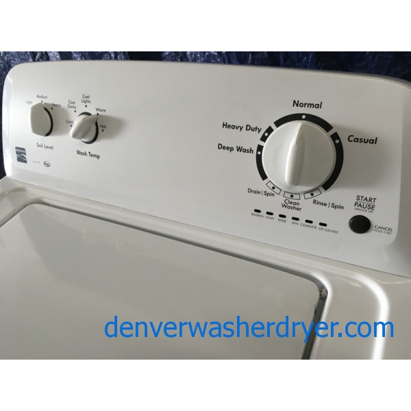 White HE Kenmore Top Load  Washer w/Agitator, 1-Year Warranty