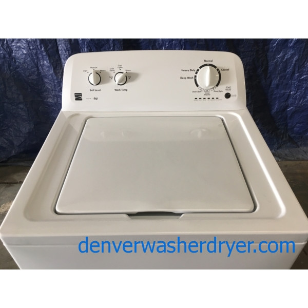 White HE Kenmore Top Load  Washer w/Agitator, 1-Year Warranty