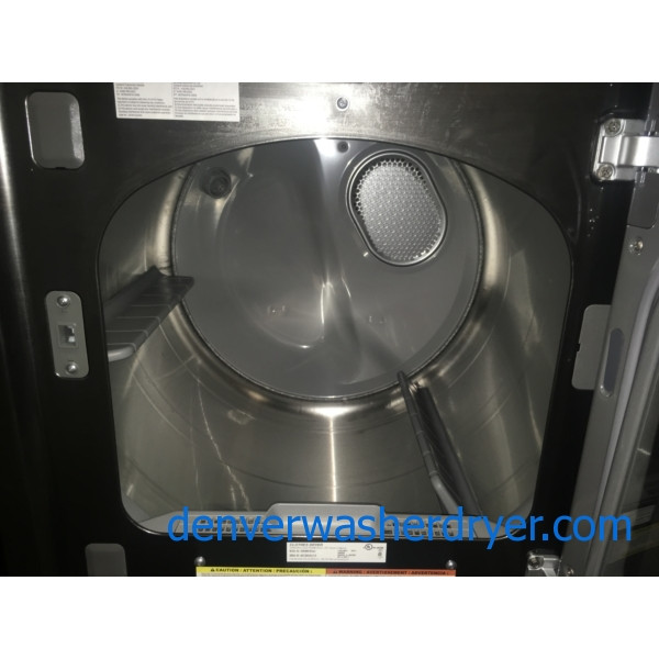 BRAND-NEW HE Samsung Direct-Drive with Steam Washer & Electric with Steam Dryer Set, Black Stainless, 1-Year Warranty