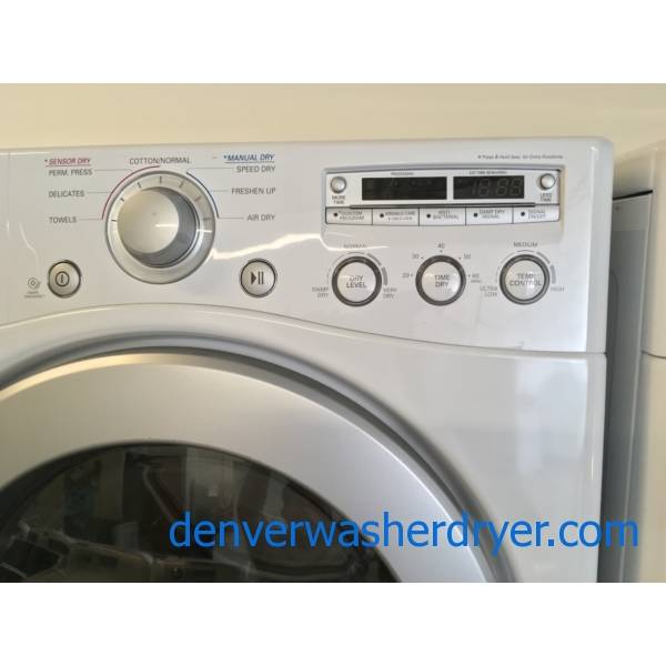 Space Saving LG Front Load Stackable Washer Dryer Set Quality Refurbished 1-Year Warranty