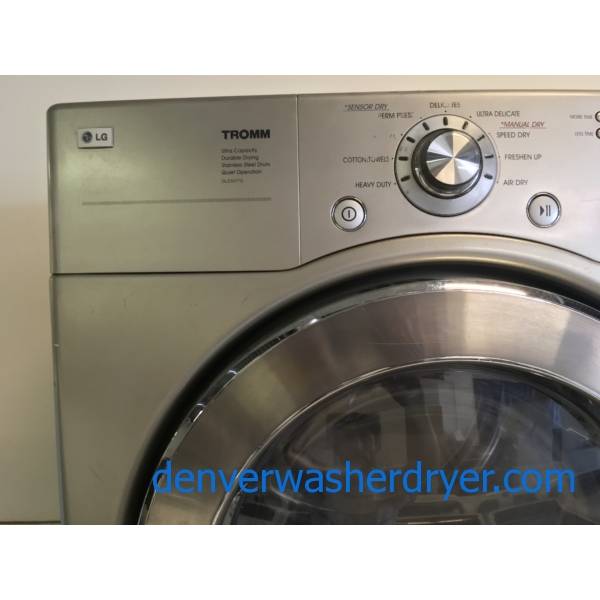 Grey LG Front Load Washer Dryer Set Quality Refurbished 1-Year Warranty