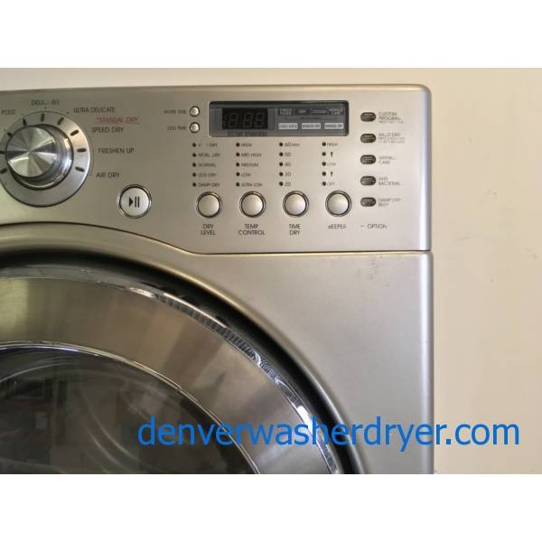 Grey LG Front Load Washer Dryer Set Quality Refurbished 1-Year Warranty