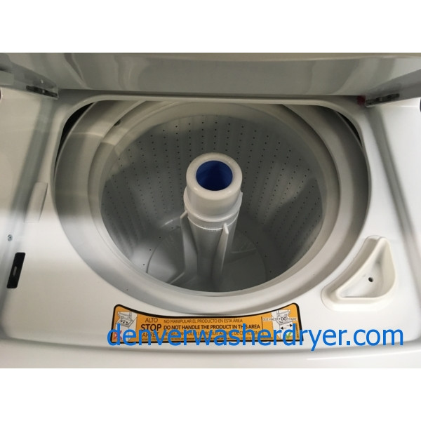 BRAND-NEW 24″ GE SpaceMaker (2.0 Cu. Ft.) Electric Stacked Laundry Unit 220v, 1-Year Warranty