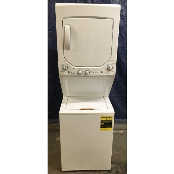 BRAND-NEW 24″ GE SpaceMaker (2.0 Cu. Ft.) Electric Stacked Laundry Unit 220v, 1-Year Warranty