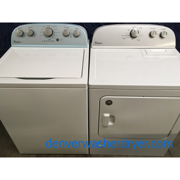 BRAND-NEW Whirlpool HE Top-Load Washer & 120v *Gas* Vented Dryer, 1-Year Warranty
