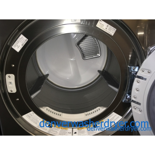 BRAND-NEW LG 27″ Stackable HE Front-Load Direct-Drive Steam Washer & *GAS* w/Steam Dryer, 1-Year Warranty