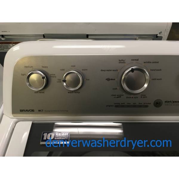 Lightly Used Maytag Bravos MCT TopLoad Washer, HE, WashPlate Style, 4