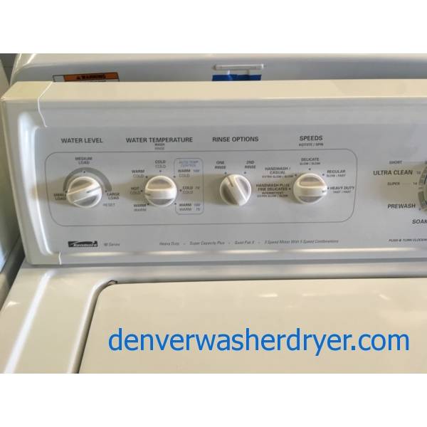 Super Clean Kenmore 90 Series Direct Drive Washer & Dryer Set Quality Refurbished 1-Year Warranty