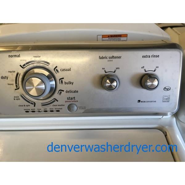 Maytag Centennial Top-Load Washer and Dryer Set, Heavy-Duty, Auto-Load Sensing, HE, Wrinkle Prevent Option, Quality Refurbished, 1-Year Warranty!