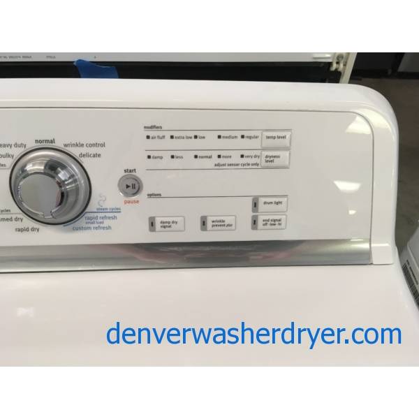 Great Maytag Bravos Washer and Dryer Set, Sanitary Cycle, Steam Feature, Wrinkle Prevent, HE, Wash-Plate Style, Quality Refurbished, 1-Year Warranty!