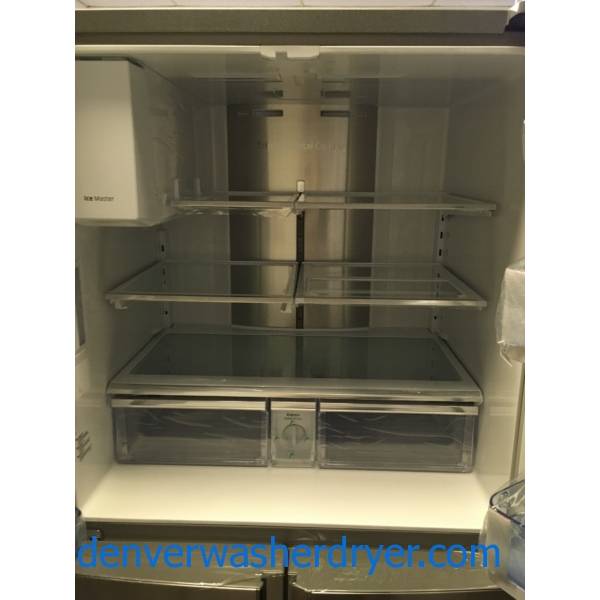 NEW Stainless Samsung Flex 4 Door French Refrigerator, Flex Zone, Food Showcase, 27.8 Cu.Ft. Capacity, 1-Year Warranty!