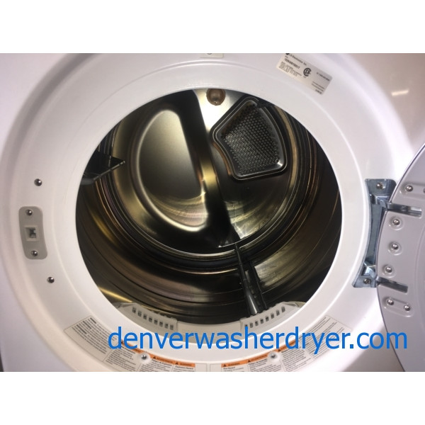 *Used* LG 27″ Stackable Front-Load HE Steam Washer & Electric Steam Dryer Set, 1-Year Warranty