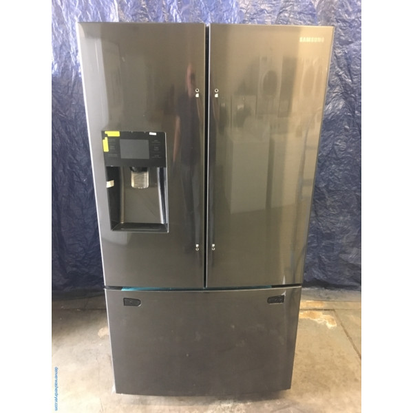 BRAND-NEW Samsung (24.6 Cu. Ft.) Black Stainless French Door Refrigerator, 1-Year Warranty