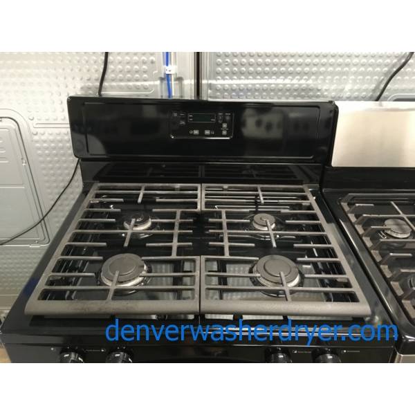Lightly Used Whirlpool GAS Range, Black, 4 Burners, w/ Broiler Drawer