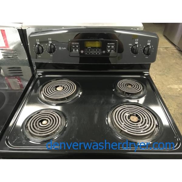 Nice GE Coil-Top Range in Black, Self Cleaning, Quality Refurbished 1-Year Warranty