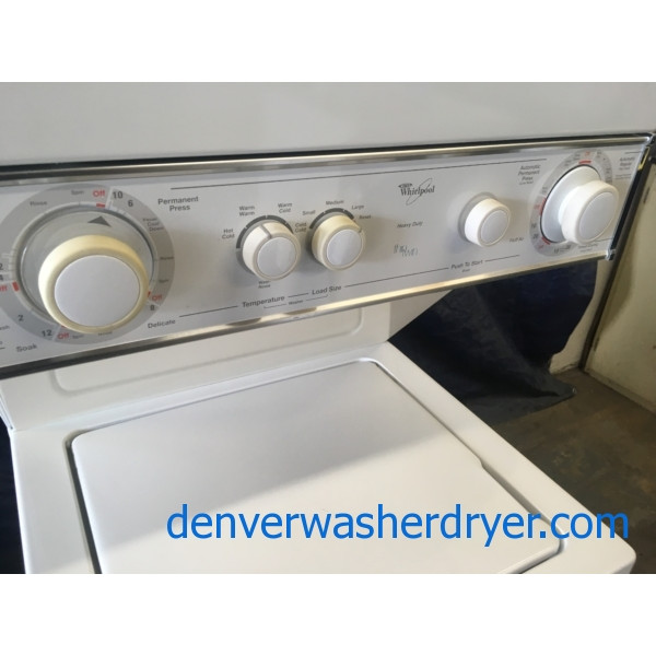Quality Refurbished Whirlpool 24″ Thin-Twin Electric Laundry Center, 1-Year Warranty
