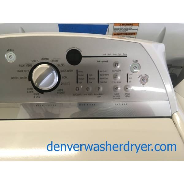 Whirpool Cabrio HE Washer and Dryer Set, Heavy-Duty, Wash-Plate Style, Wrinkle Shield Option, Deep Clean, Quality Refurbished, 1-Year Warranty!