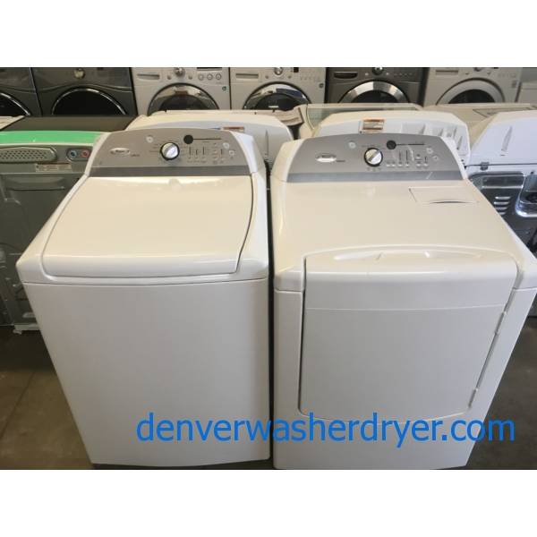 Whirpool Cabrio HE Washer and Dryer Set, Heavy-Duty, Wash-Plate Style, Wrinkle Shield Option, Deep Clean, Quality Refurbished, 1-Year Warranty!