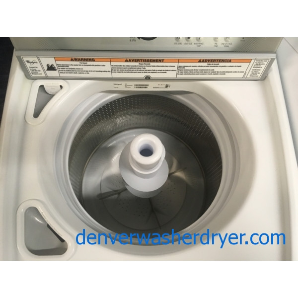 Quality Refurbished Whirlpool Direct-Drive Top-Load Washer with Agitator & Electric 220v Dryer, 1-Year Warranty