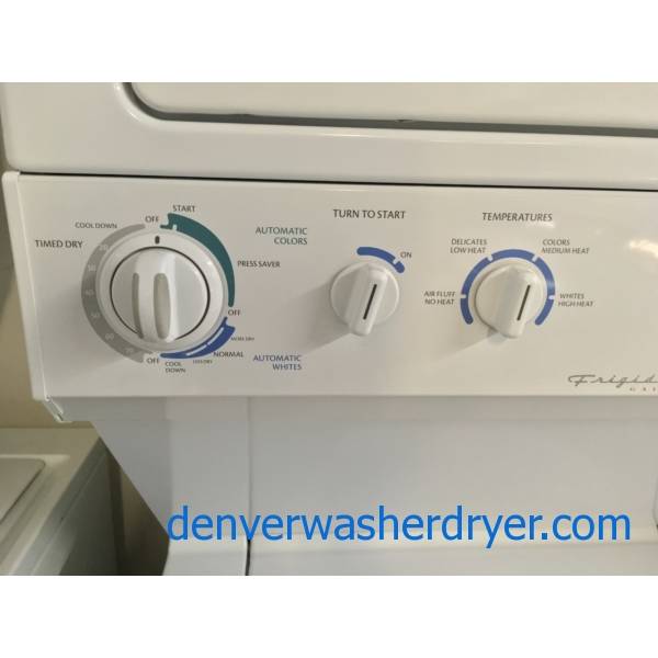 Frigidaire Unitized Washer and Dryer, 27″ Wide, Electric, Automatic Dry, Heavy-Duty, Agitator, Quality Refurbished, 1-Year Warranty!