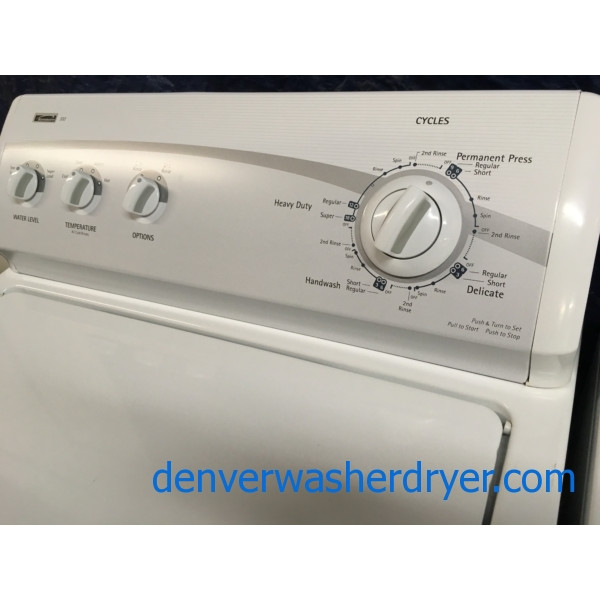 Quality Refurbished Kenmore Heavy-Duty Top-Load Direct-Drive Washer & Electric Dryer 220v, 1-Year Warranty