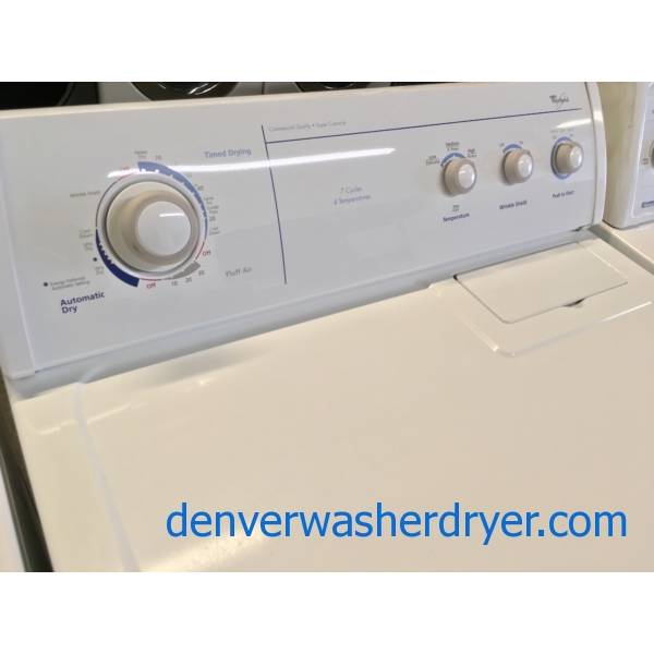 Whirlpool Direct Drive "Quiet Wash" Washer and Dryer, Agitator, Wrinkle