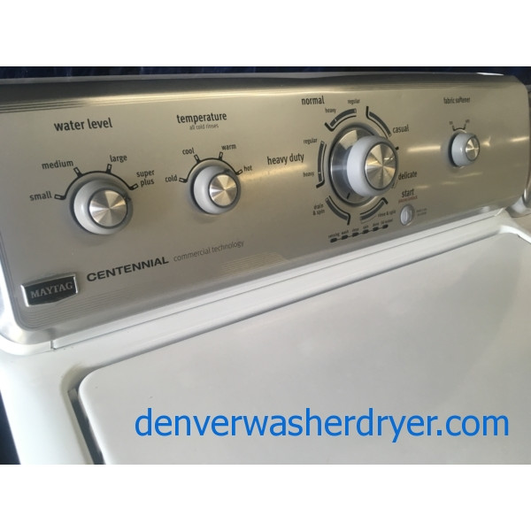 Maytag Centennial Commercial Technology TopLoad Washer & Electric 220v Dryer, 1Year Warranty