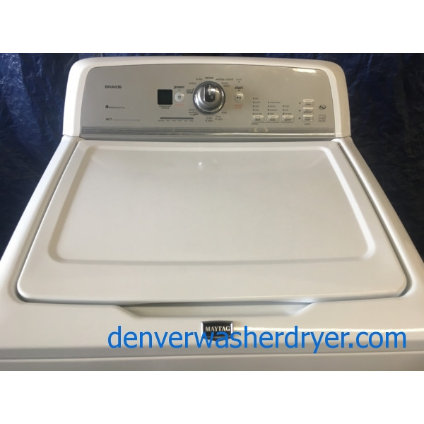 27″ HE Maytag Bravos-X Series Top-Load Washer, 1-Year Warranty