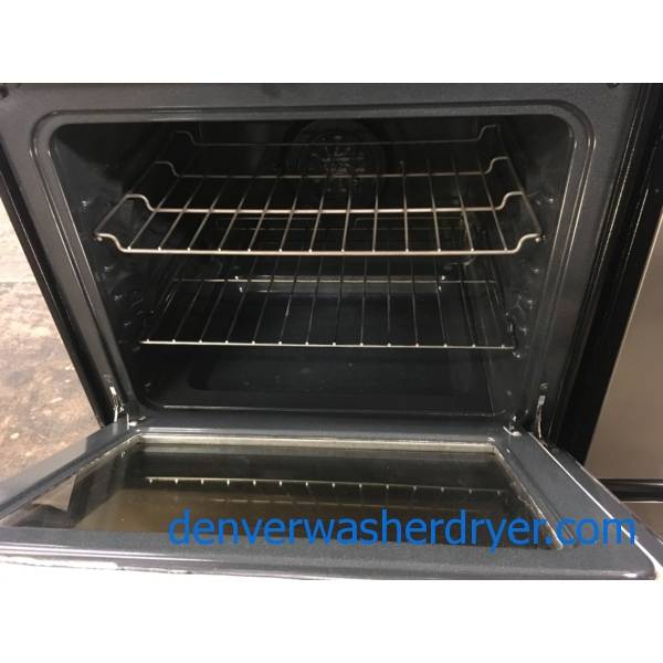 Beautiful Free-Standing Frigidaire Stainless Glass-Top Range, 5 Burners, Warm Zone, Self-Cleaning, Quality Refurbished, 1-Year Warranty!