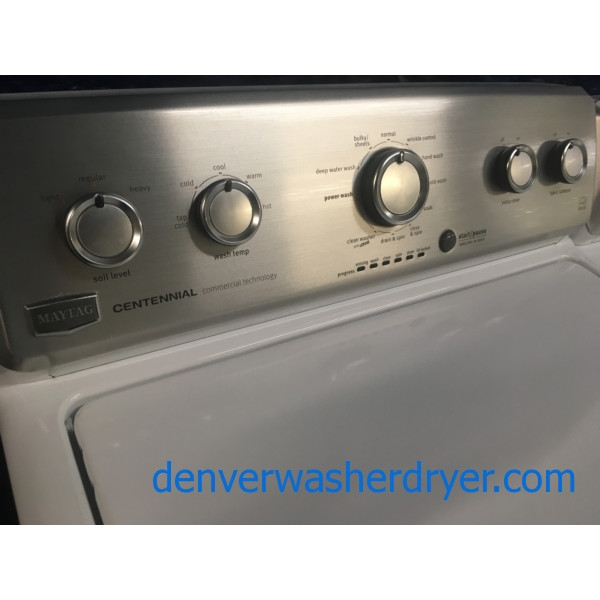 Maytag Centennial Series 27″ HE Top-Load Washer & Electric Dryer, 1-Year Warranty