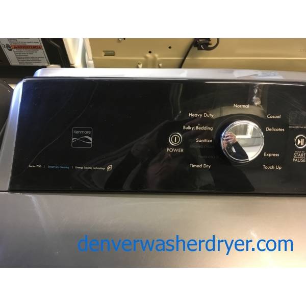 Great Looking Grey Kenmore 700 Series Top-Load W/D Set, Quality Refurbished 1-Year Warranty