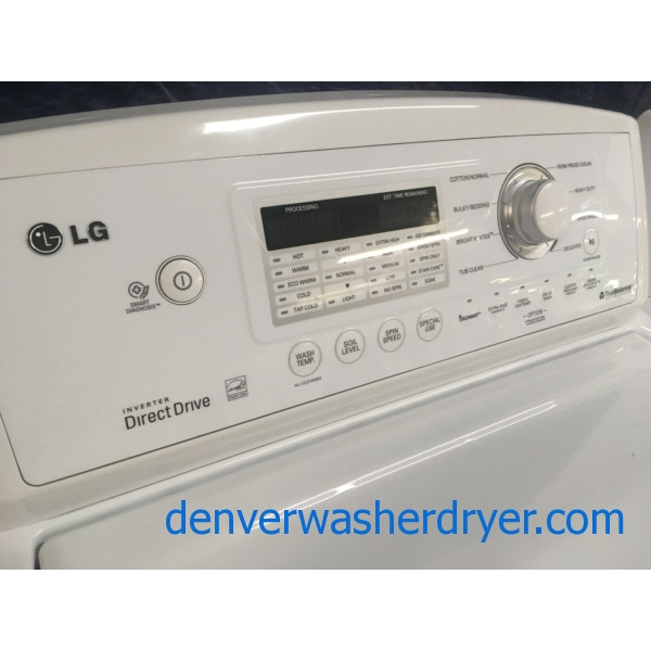 LG 27″ Top-Load HE Direct-Drive Washer & Electric Dryer, 1-Year Warranty