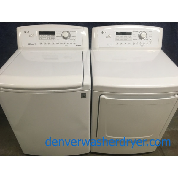 LG 27″ Top-Load HE Direct-Drive Washer & Electric Dryer, 1-Year Warranty
