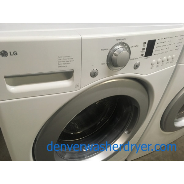27″ LG HE Front-Load Stackable Direct-Drive Washer & Electric Dryer, 1-Year Warranty
