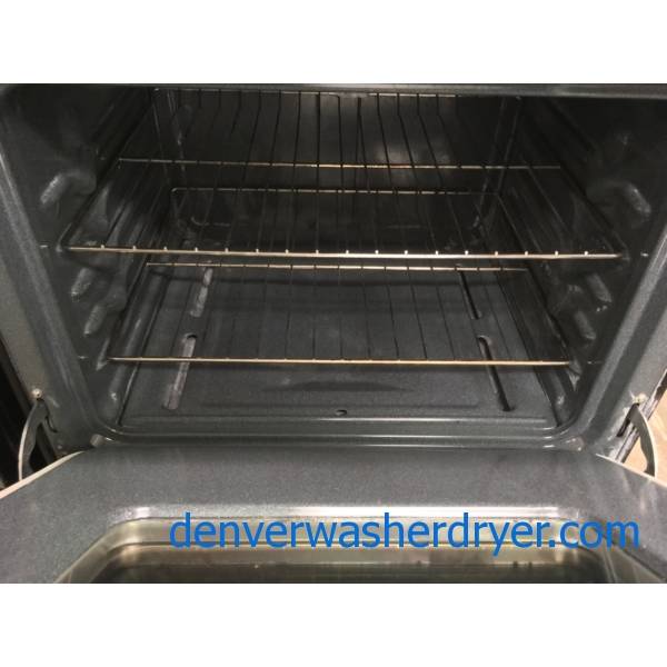 GE GAS Range in Black with Stainless Steel, Quality Refurbished 1-Year Warranty