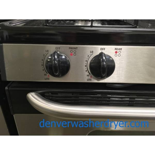 GE GAS Range in Black with Stainless Steel, Quality Refurbished 1-Year Warranty