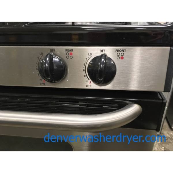 GE GAS Range in Black with Stainless Steel, Quality Refurbished 1-Year Warranty