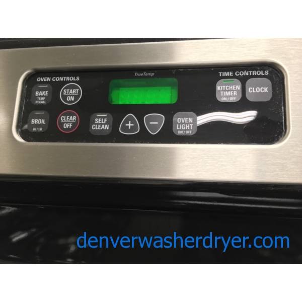 GE GAS Range in Black with Stainless Steel, Quality Refurbished 1-Year Warranty