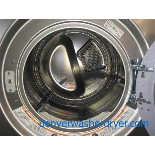 Quality Refurbished 27″ LG Front-Load Stackable Direct-Drive Washer & Electric Dryer Set w/Pedestals, 1-Year Warranty