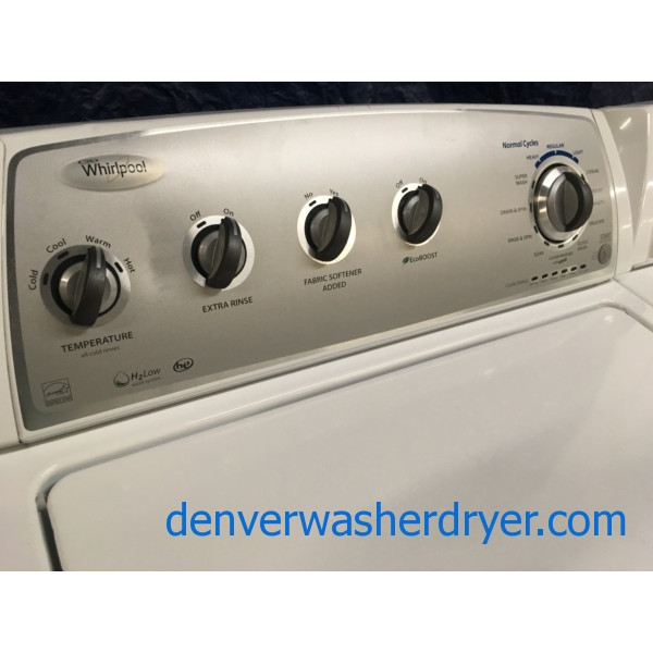 HE Whirlpool Top-Load Washer w/Quick-Wash & Electric Dryer w/Accu-Dry Set, 1-Year Warranty