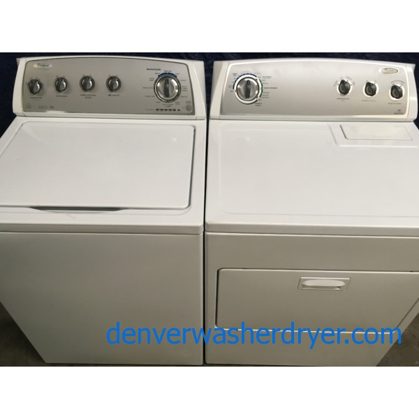 HE Whirlpool Top-Load Washer w/Quick-Wash & Electric Dryer w/Accu-Dry Set, 1-Year Warranty