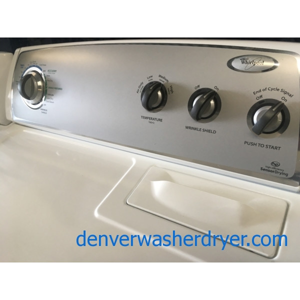 HE Whirlpool Top-Load Washer w/Quick-Wash & Electric Dryer w/Accu-Dry Set, 1-Year Warranty