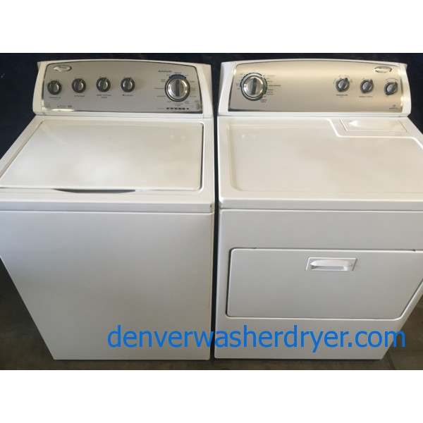 HE Whirlpool Top-Load Washer w/Quick-Wash & Electric Dryer w/Accu-Dry Set, 1-Year Warranty
