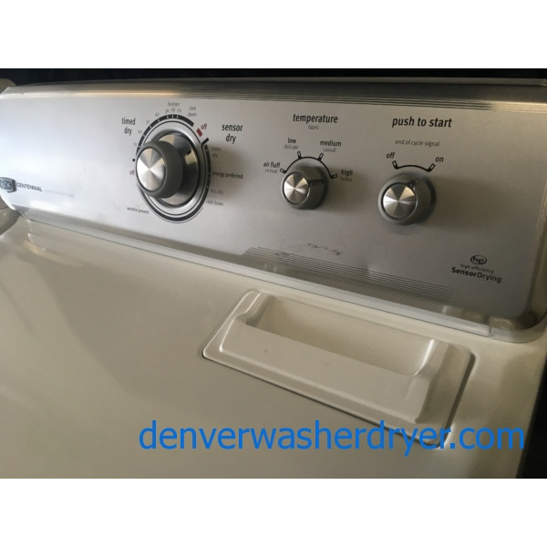 27″ Maytag Centennial Series HE Top-Load Washer & HE Electric Dryer Set, 1-Year Warranty