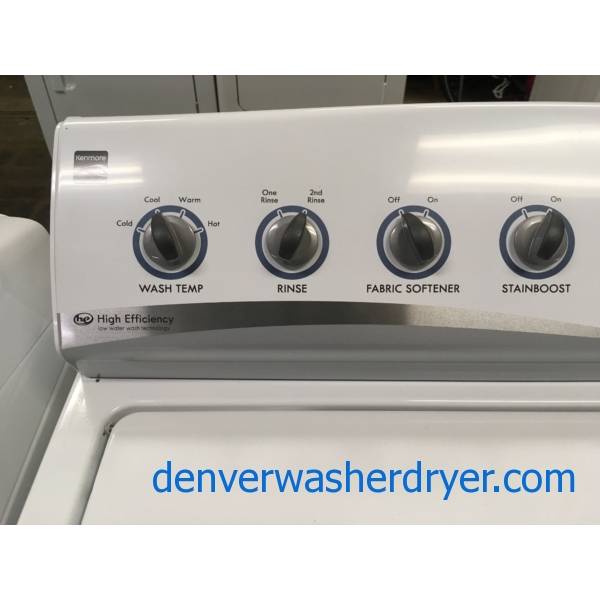 Kenmore Top-Load Washer, Wash-Plate Style, HE, Auto-Load Sensing, Heavy-Duty, Fabric Softener, StainBoost and Extra-Rinse Options, Quality Refurbished, 1-Year Warranty!