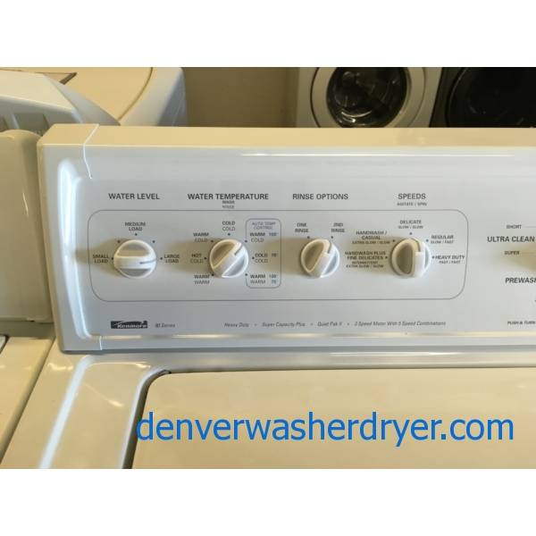 Kenmore Top-Load Washer and Dryer Set, Direct-Drive, Heavy-Duty, Agitator, Extra-Rinse Option, Auto-Dry, Quality Refurbished, 1-Year Warranty!