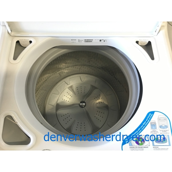 28″ HE Maytag Bravo Top-Load Direct-Drive Washer & Electric Dryer, 1-Year Warranty