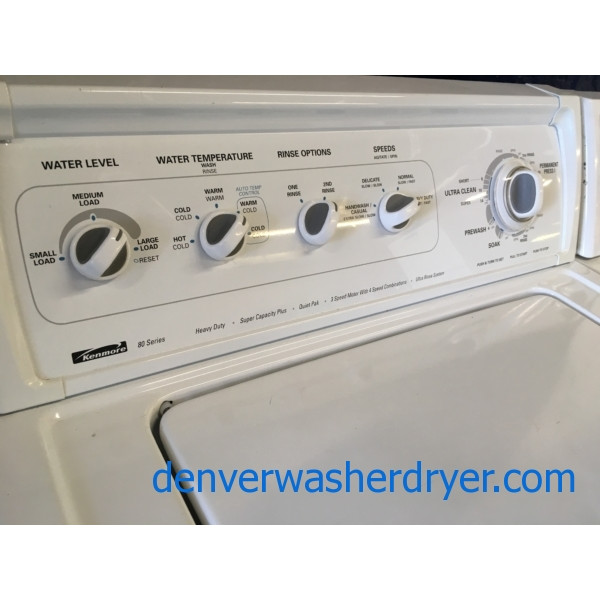 Heavy-Duty Kenmore Top-Load Washer with Agitator & Electric Dryer, 1-Year Warranty