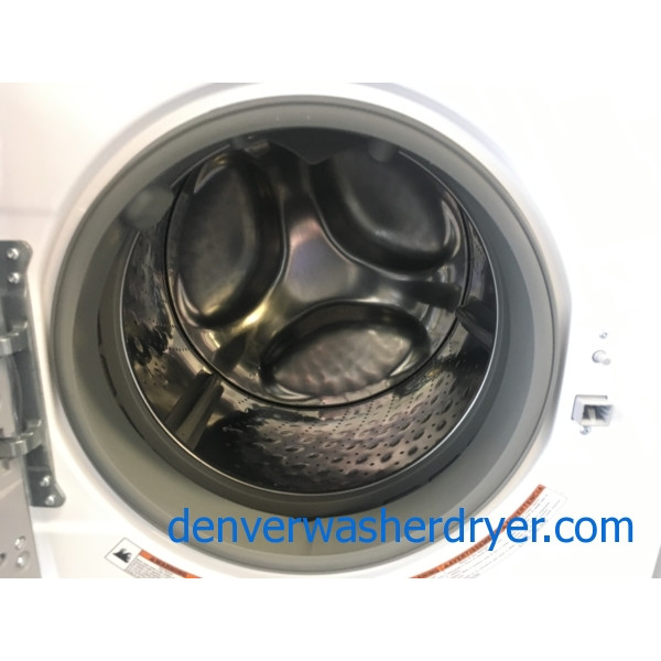 BRAND-NEW HE Maytag 27″ Stackable Front-Load Washer & Electric Dryer, 1-Year Warranty