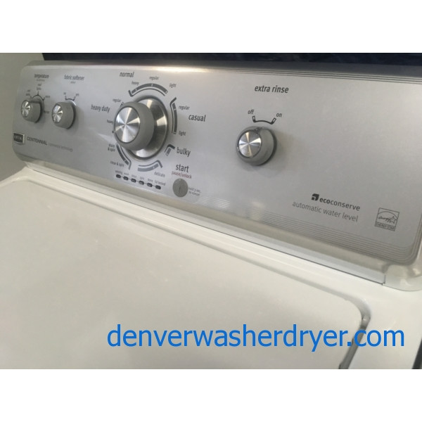 HE Maytag Centennial Top-Load Washer w/Agitator & Electric Dryer, 1-Year Warranty